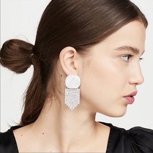 For Love and Lemons Auburn Crystal Earrings in White